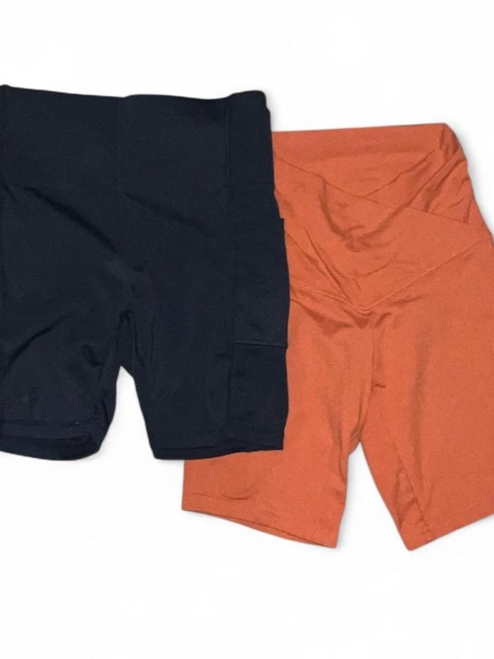 Biker Shorts Orange and Black Set